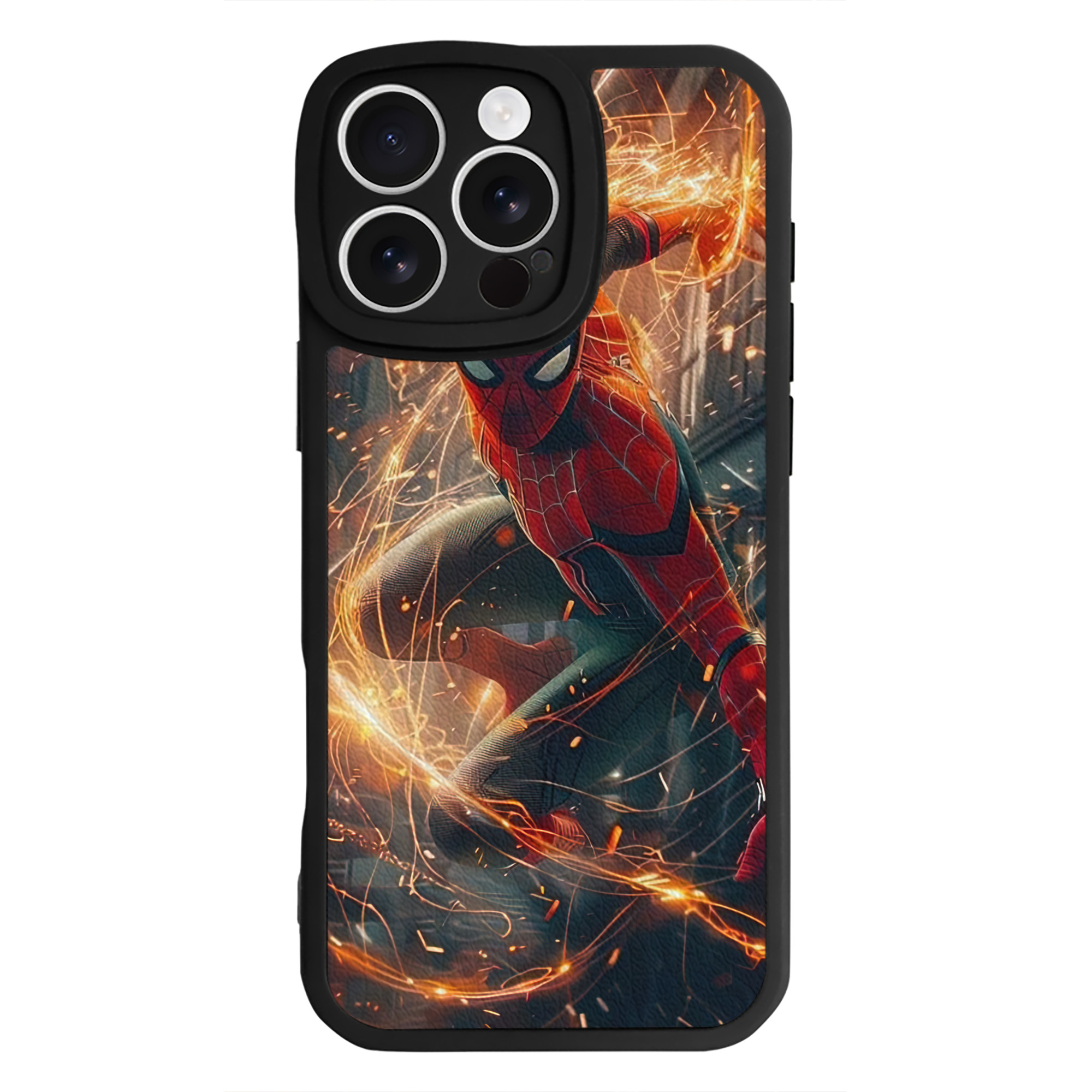 Spider Man スパイダーマン 【iPhone 16シリーズ対応】シリコンスマホケース（レザー調） 材質：シリコン